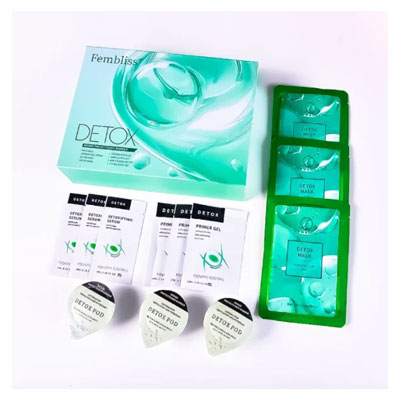 کیت مربعی فمبلس پلاژن سم زدا Detox حاوی سرم افتر + ماسک افتر