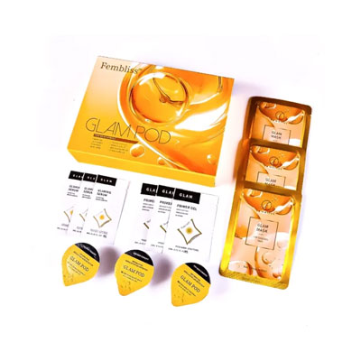 کیت مربعی فمبلس پلاژن لیفت و درخشان کننده Glam حاوی سرم افتر + ماسک افتر